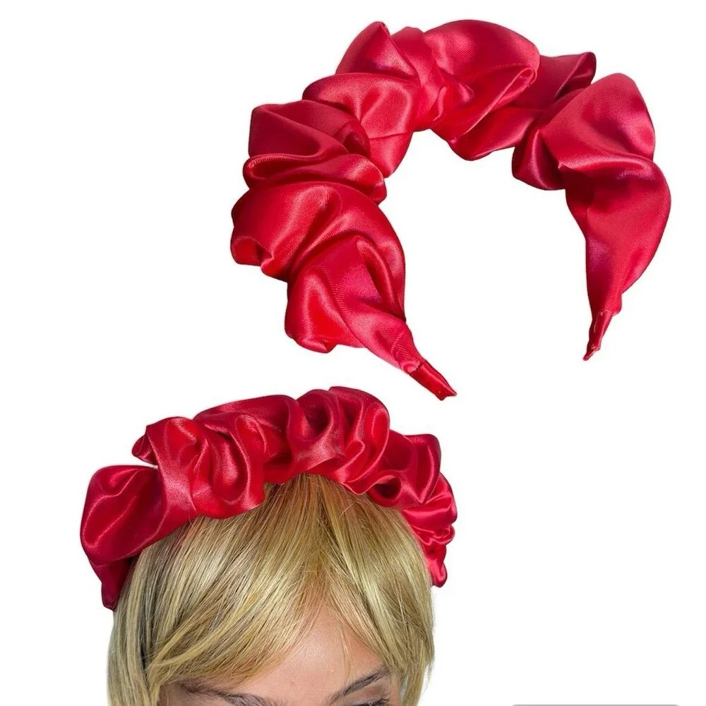 New Headband Satin Red hair accessories